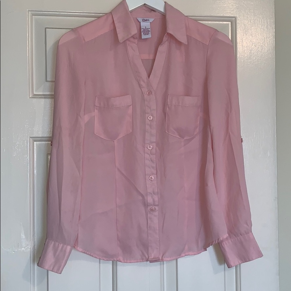 Pink button up dress shirt